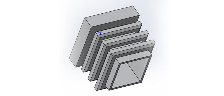 3D модель пластиковой заглушки 20х20 в SolidWorks