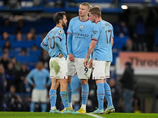     Бернарду Силва, Эрлинг Холанд и Кевин Де Брейне. Фото: www.imago-images.de. / Global Look Press