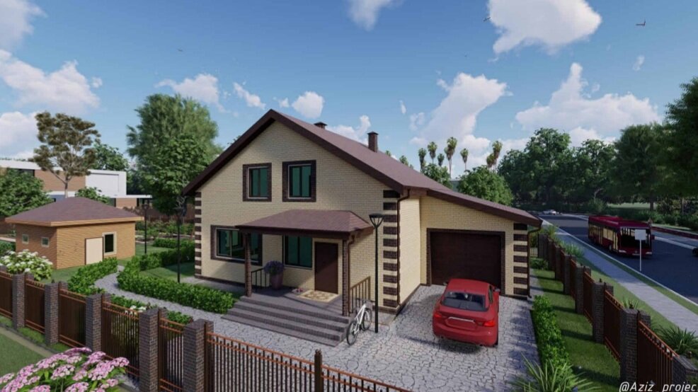 Вот так наш дом будет выглядеть с фасада 