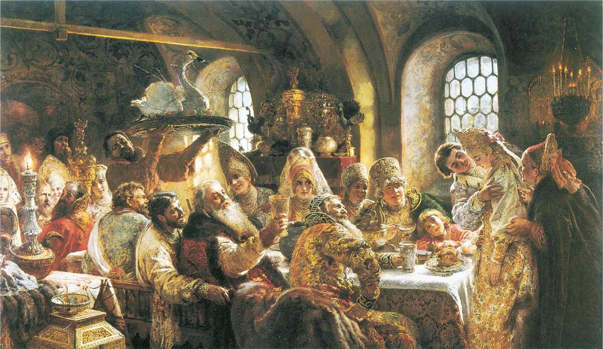 Свадьба, худ. К. Маковский
