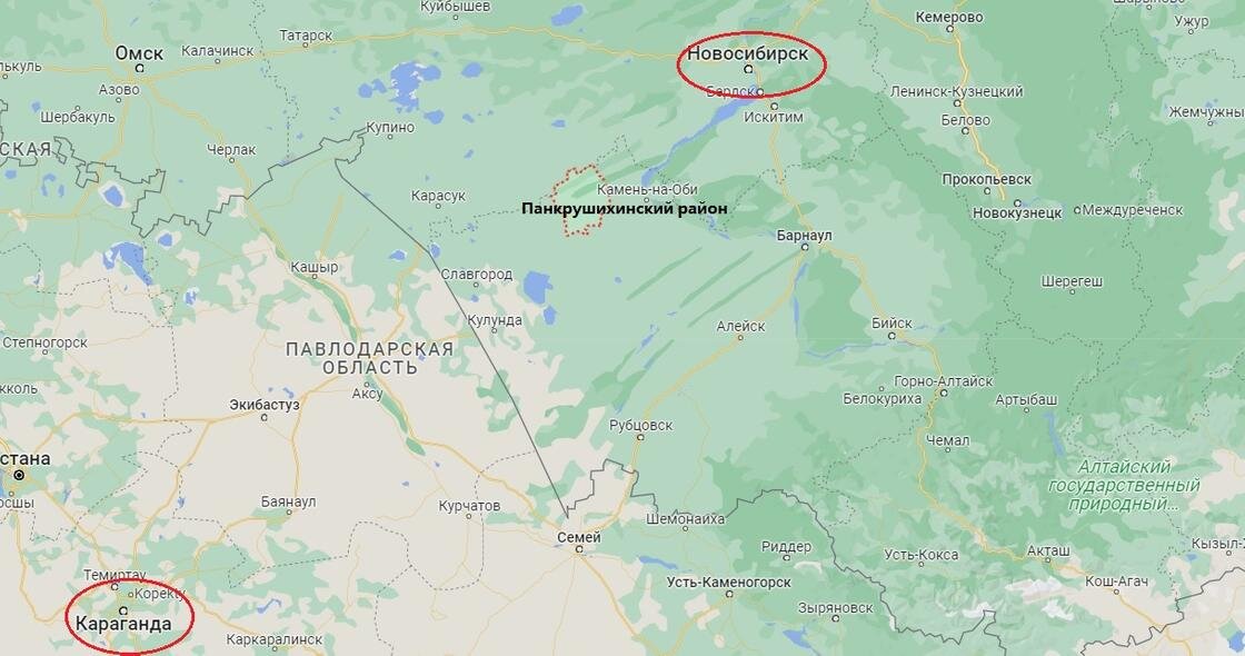    Панкрушихинский район:Google Maps