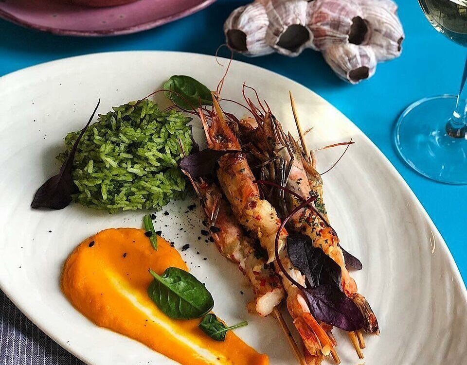    Креветки с острым имбирно-чесночным соусом