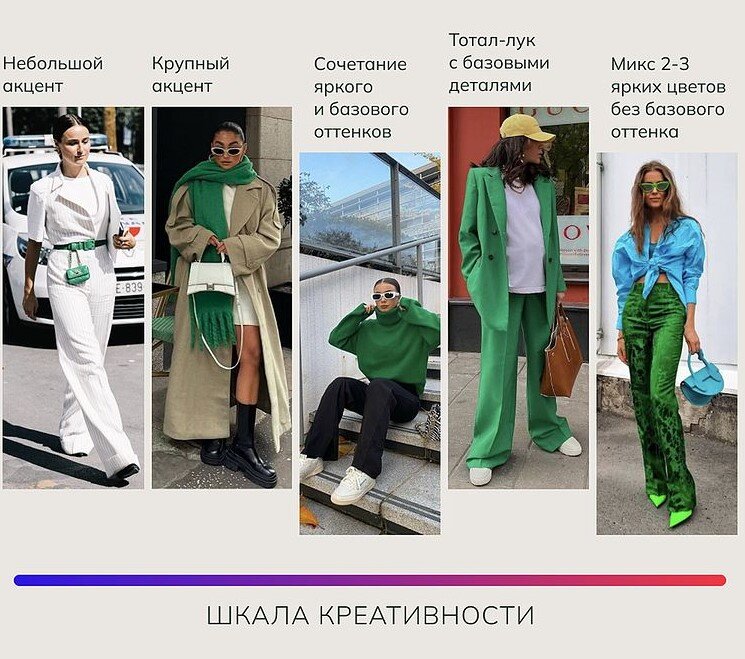 Примеры цвета в образах в различном объёме 