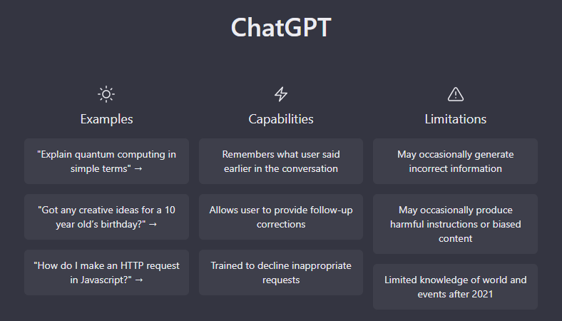 Стартовая страница ChatGPT