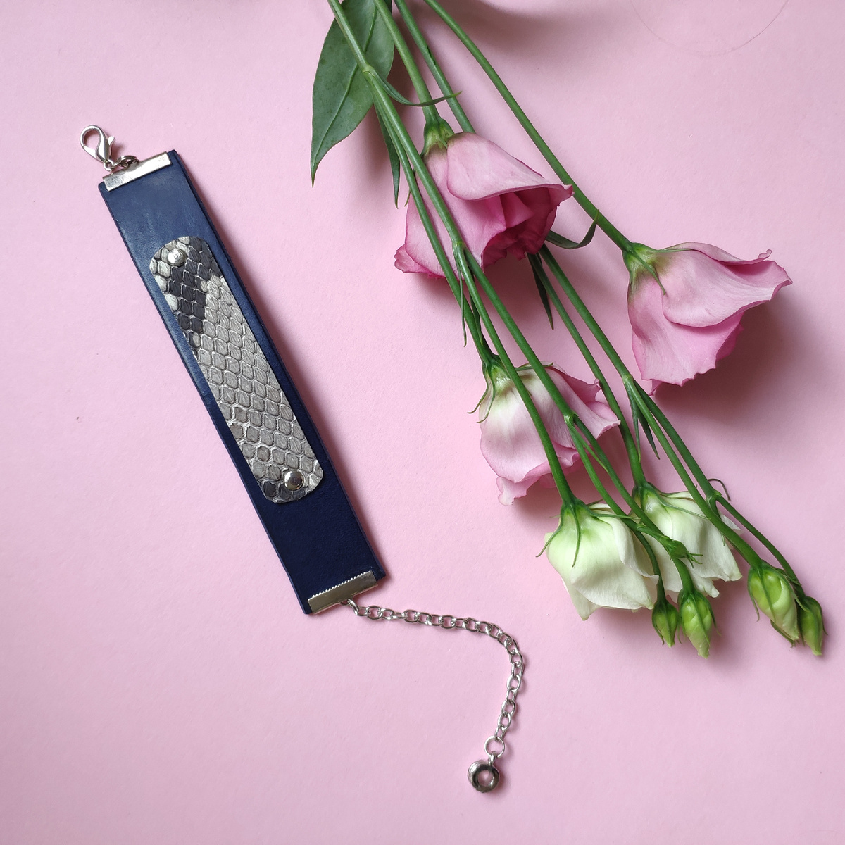 Браслет из прошлой коллекции. Кожа КРС, кожа питона