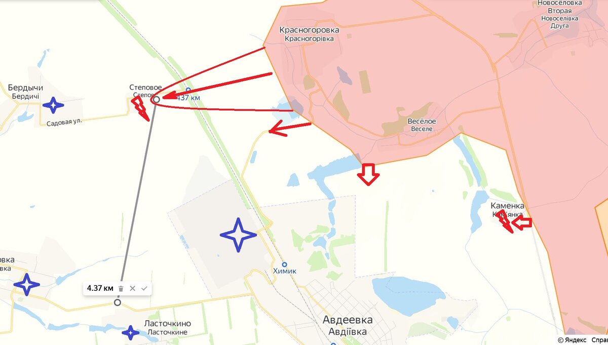 Степовое на карте