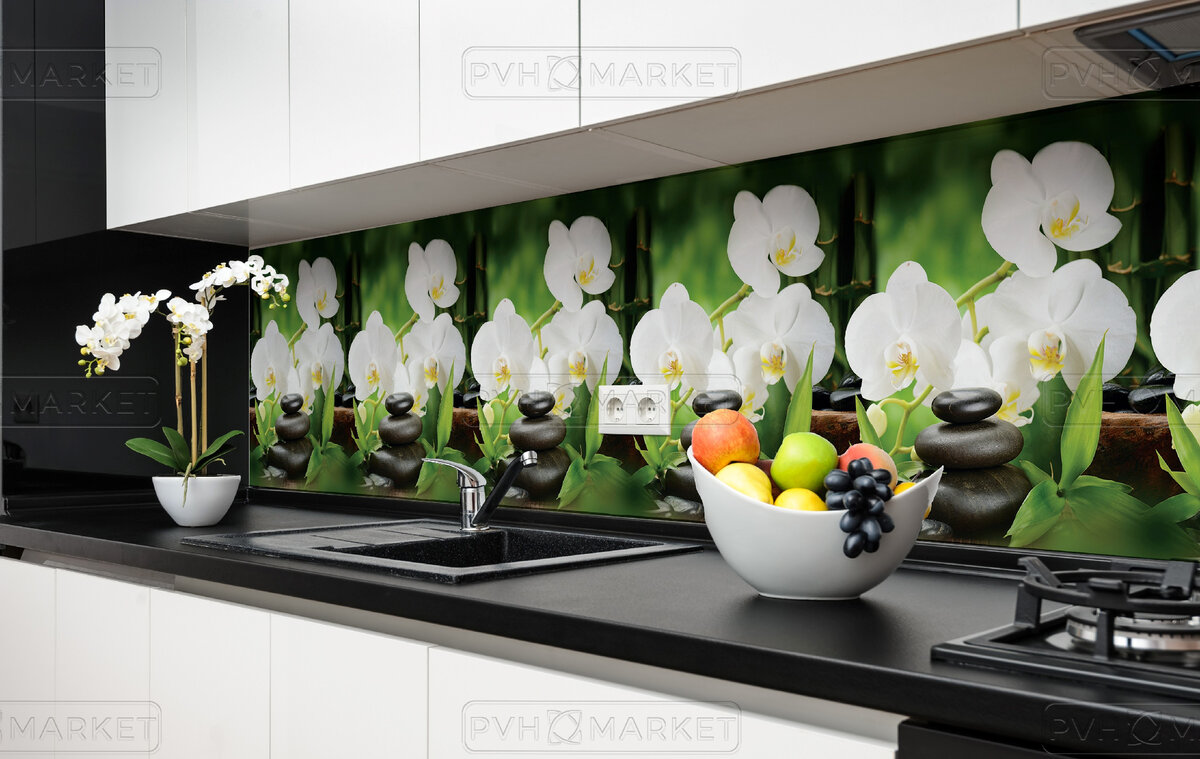 Фартк ПВХ "Орхидеи белые"