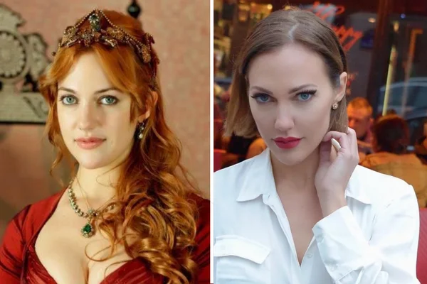 Мерьем Узерли во время съемок в сериале "Великолепный век" и сейчас (фото -  yandex.ru/images/)