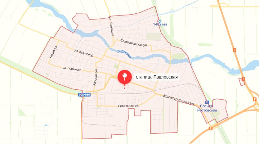 Станица Павловская на карте России 