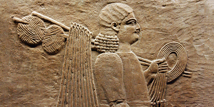 Искусство вязания в Древней Месопотамии. Ниневийский дворец, период Ассирийской Империи;  668 г. до н.э.