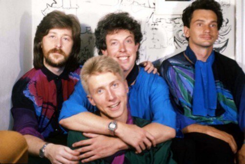 группа "Машина Времени":  Кутиков, Макаревич, Зайцев (на переднем плане), Ефремов