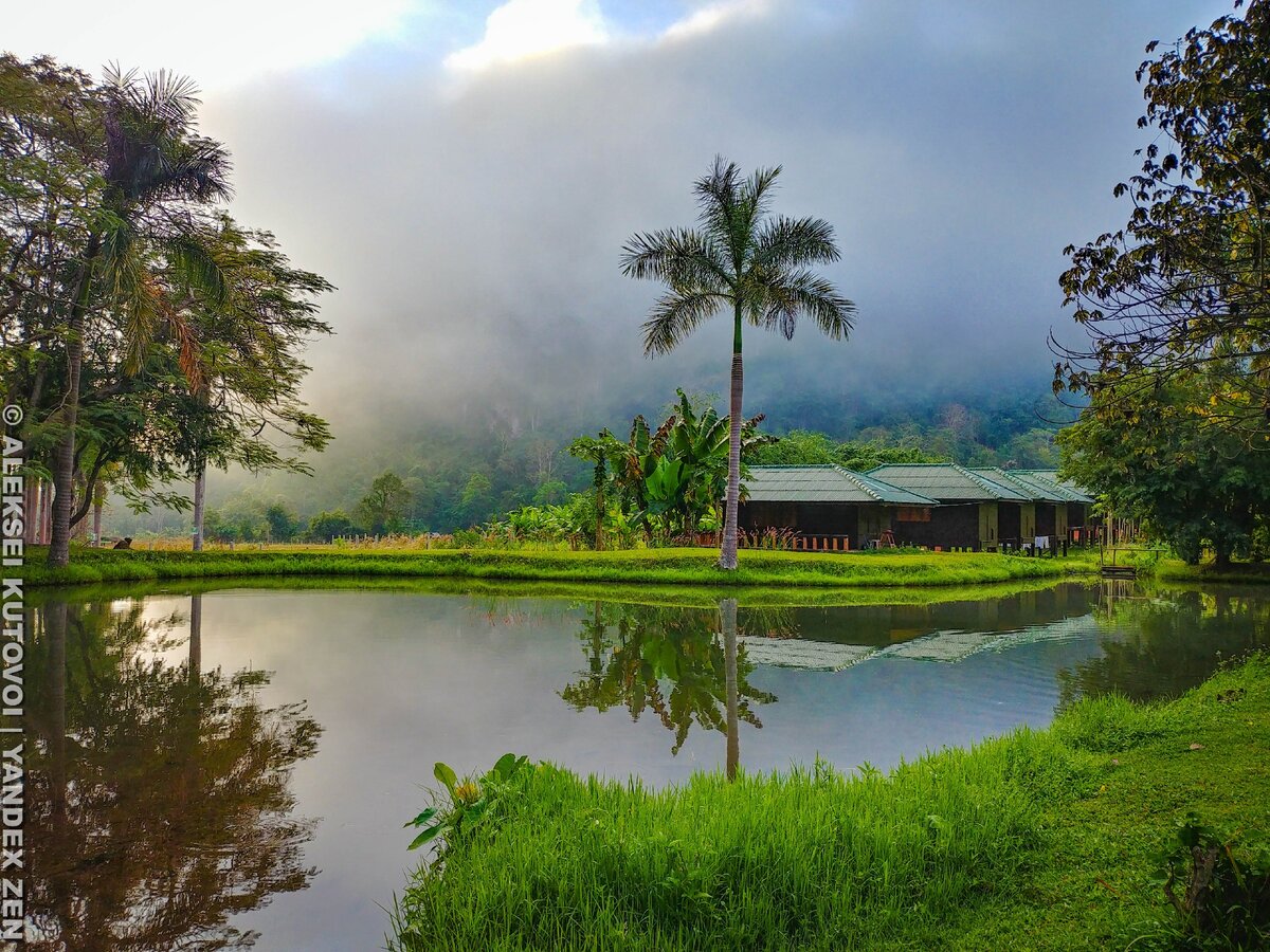 Территория лесного монастыря в Таиланде