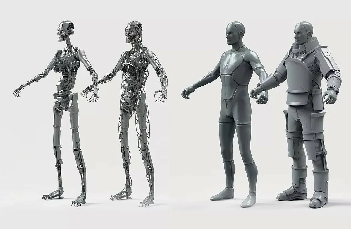 Синты первого, второго и третьего поколения. В конце синт третьего поколения в броне.