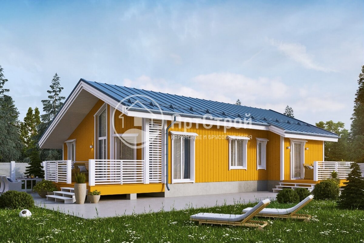 Внешний вид дома «Маарика» с фасадами разных цветов