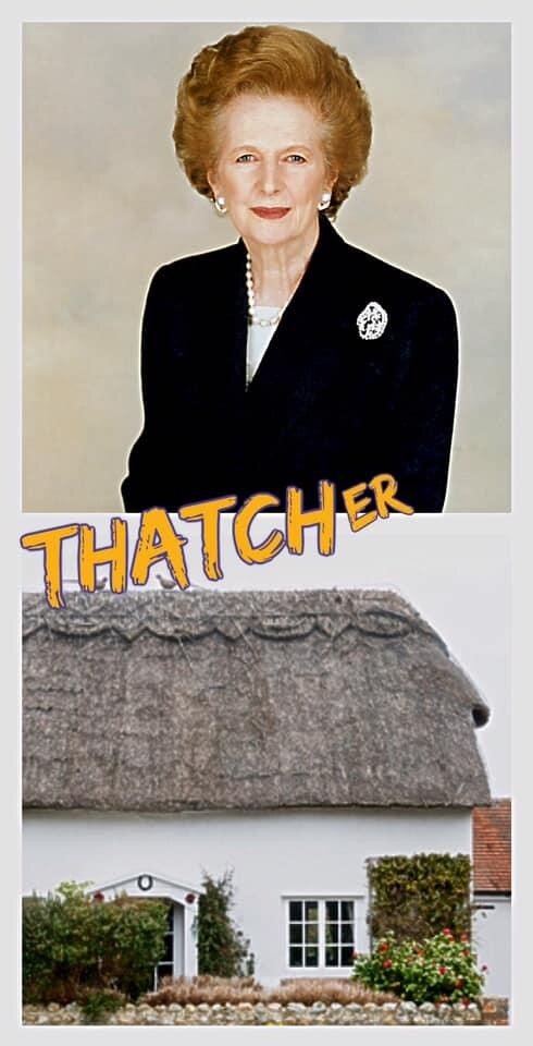 Солома - общий корень фамилии Маргарет Тэтчер и соломенных крыш английских деревенских домов. Фото из Википедии 