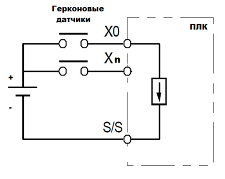 Схема подключения датчика открытия двери