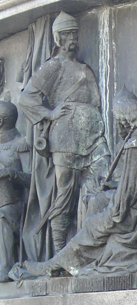 Святослав Игоревич на Памятнике "1000-летие России" в Великом Новгороде.