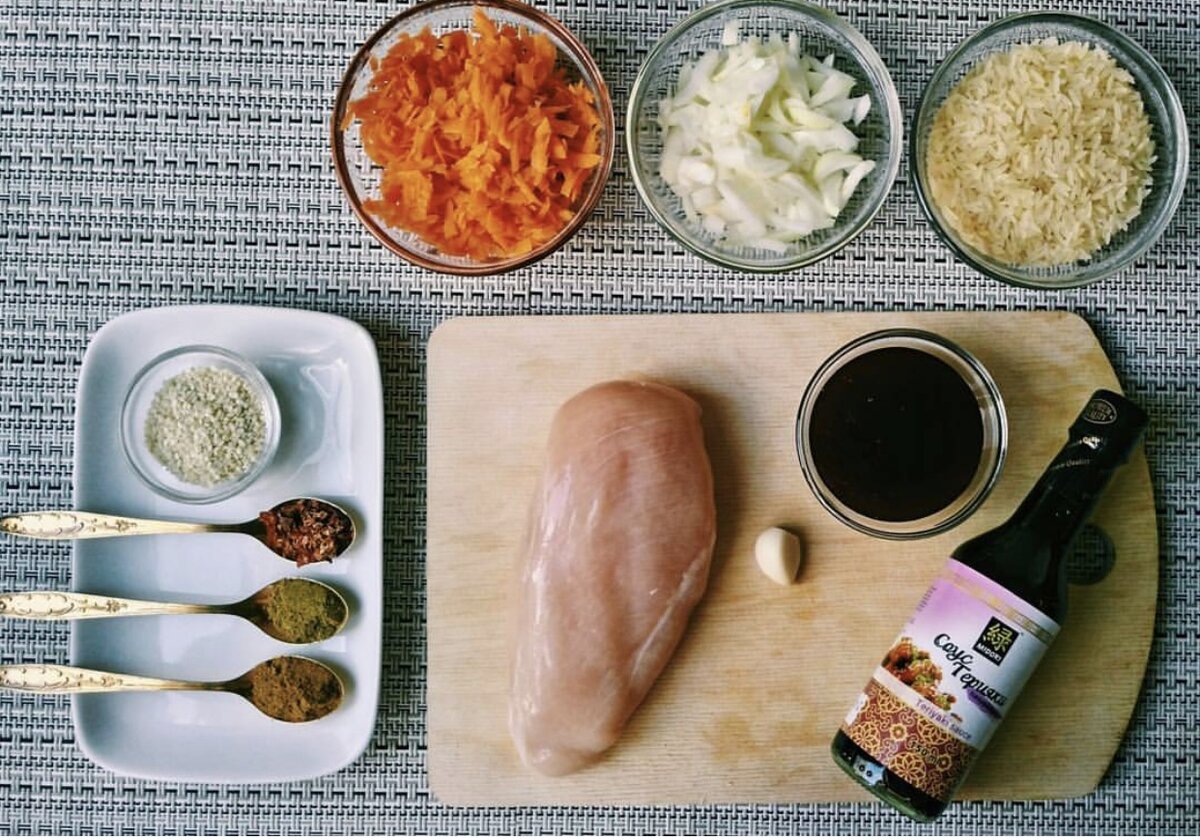 Набор ингредиентов. В этот раз готовила без болгарского перца