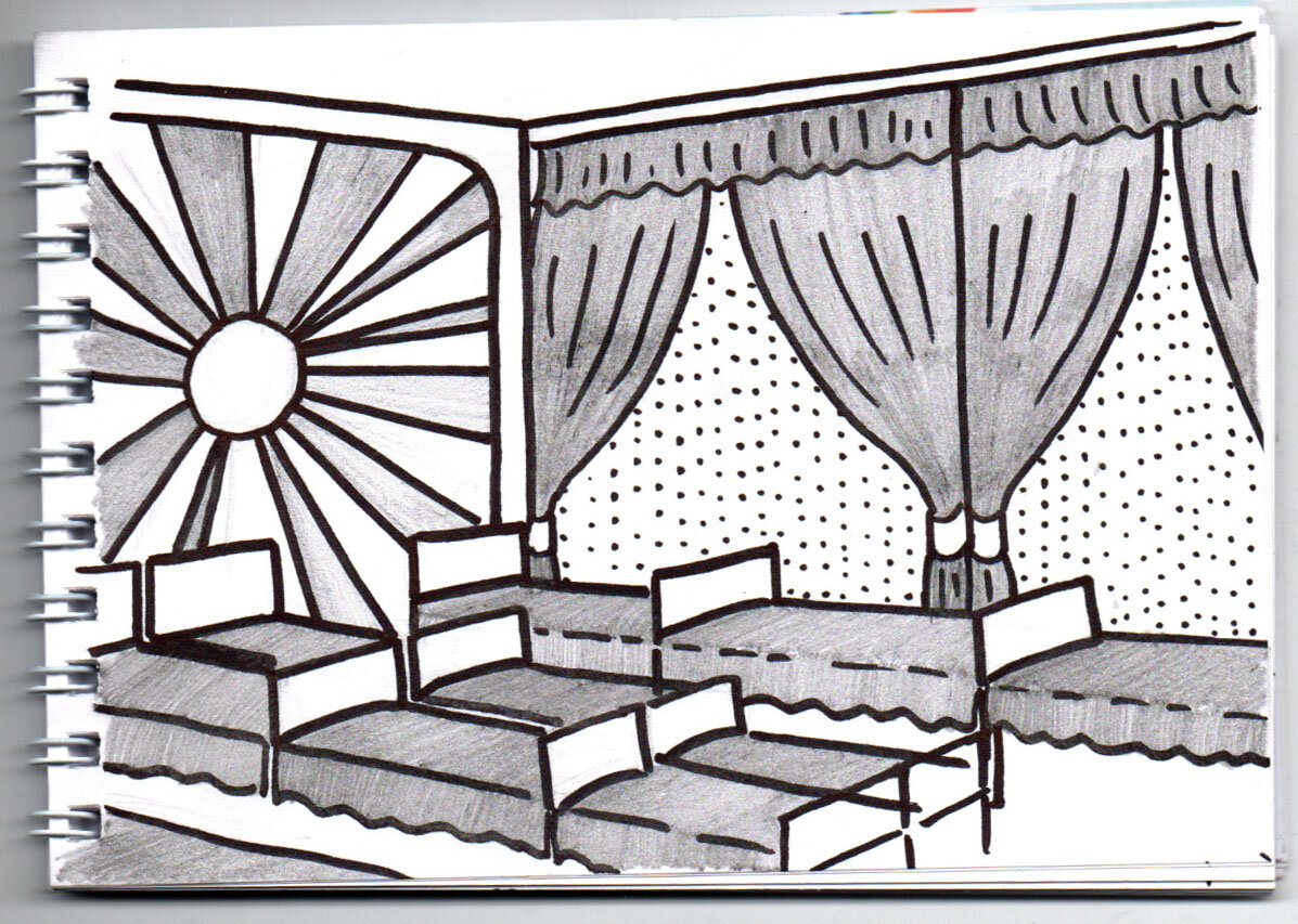 Примерно так выглядела наша спальня