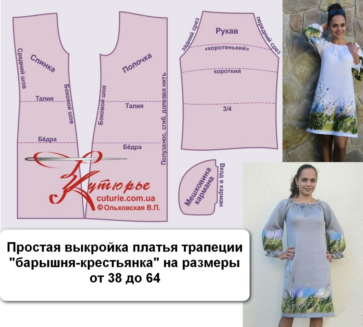 Бесплатные выкройки платьев трапеции скачать Три выкройки по которым можно сшить платье, как на фото Шьем с Верой Ольховской 