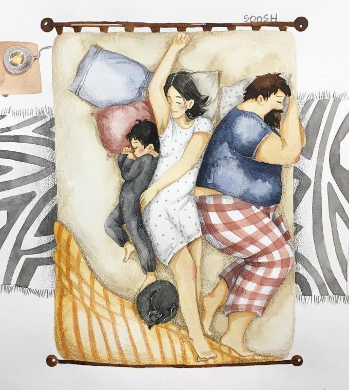 Совместный сон. Иллюстрация Soosh