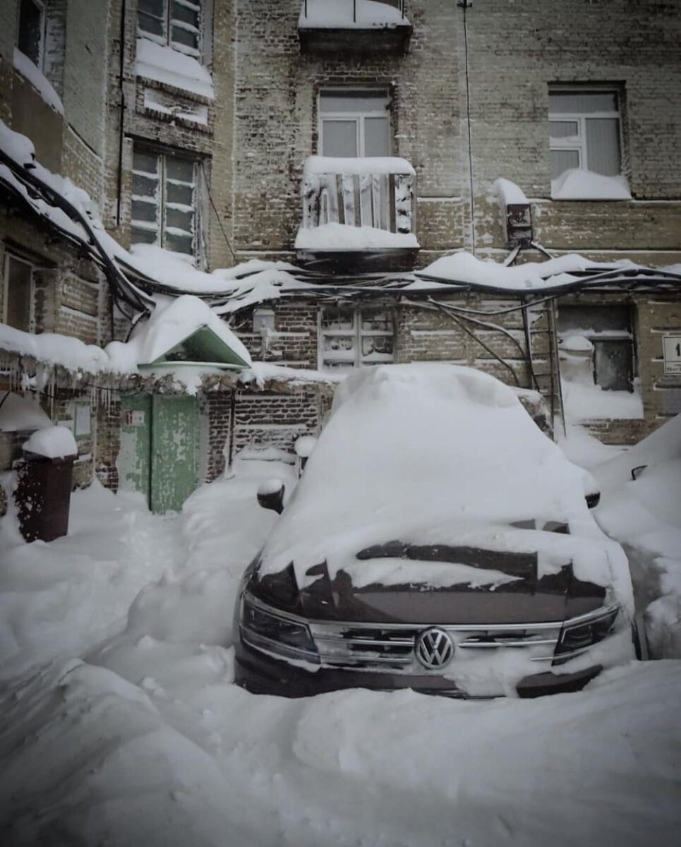 Норильск после сильной пурги.