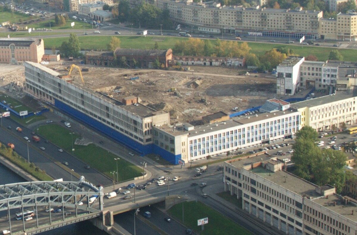 Снос зданий на Охтинском мысу