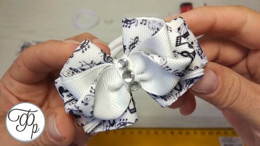 Резинка для волос из лент своими руками МК канзаши резинки DIY scrunchy kanzashi シュシュ Haargummi