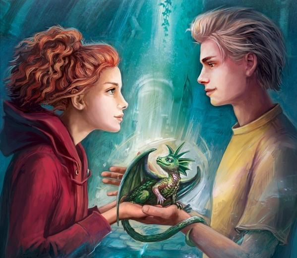 Обложка книги "Таня Гроттер и перстень с жемчужиной". Таня и Ваня.