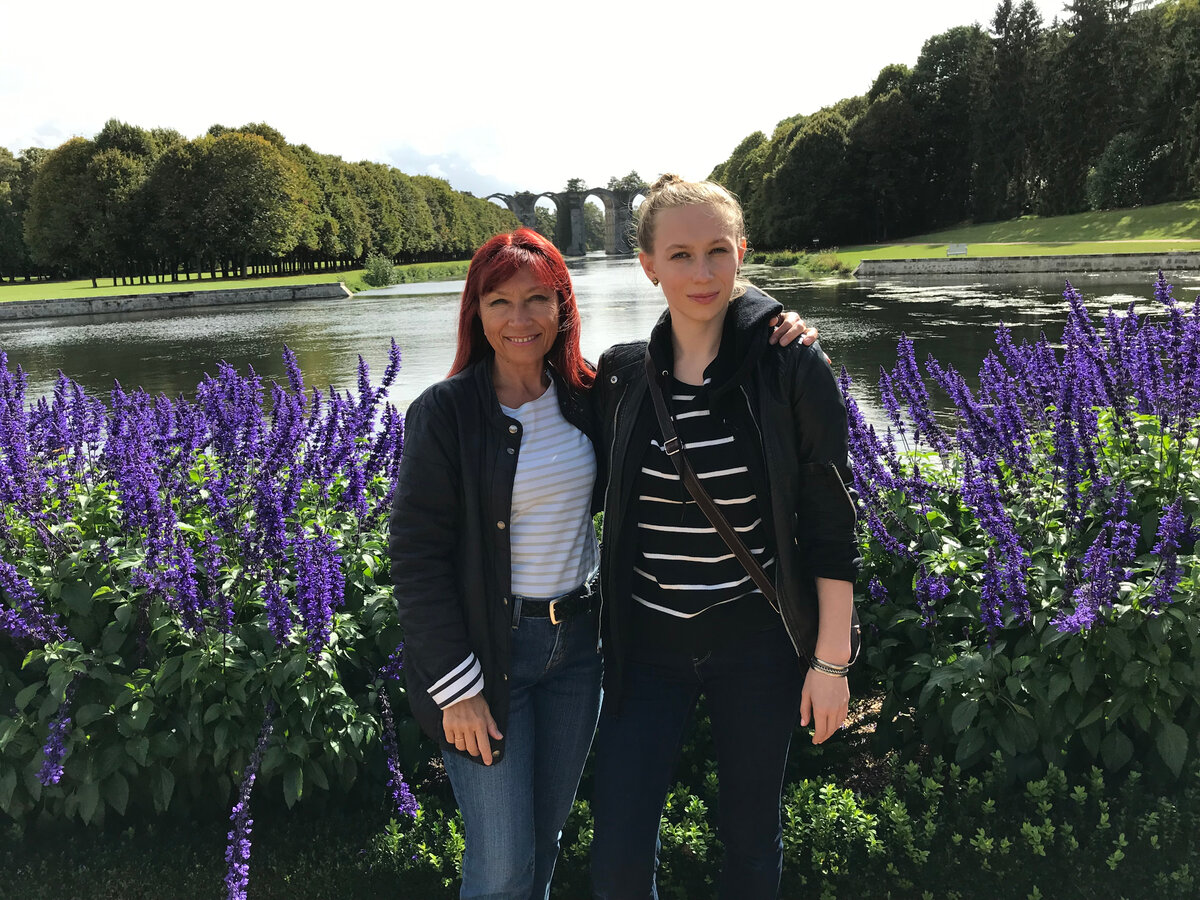 Я с дочерью. Вид на акведук.