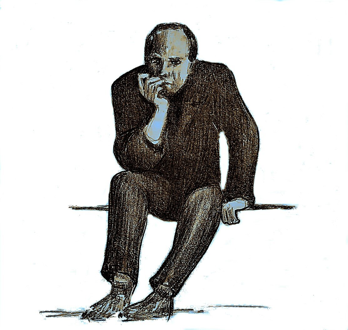 Солонский Андрей "Мыслитель" бумага/карандаш. 2021