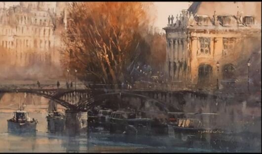 2. Работа Михала Ясевича. Autumn over Seine. Осень над Сеной. Изображение из аккаунта художника в Инстаграм: @michal_jasiewicz
