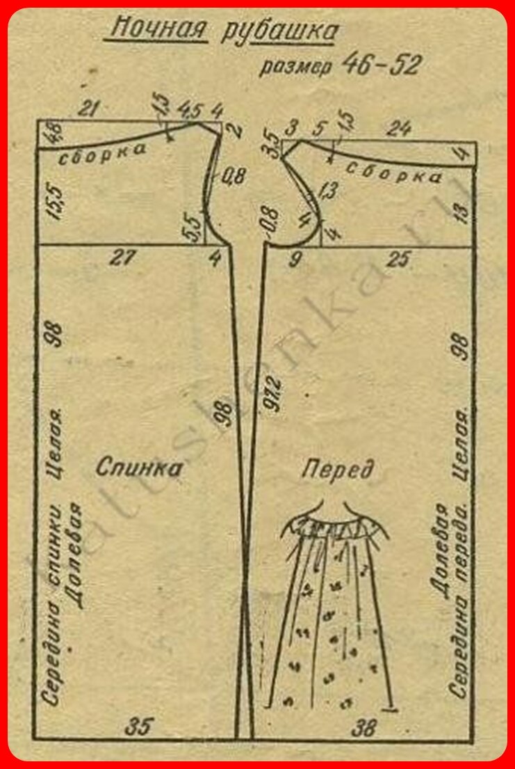 Выкройки ночных рубашек