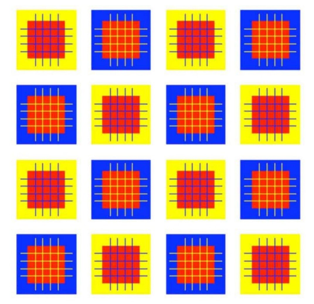 Квадрат с квадратами внутри. Пороговые таблицы юстовой. Иллюзия квадрат. Иллюзия зрения квадраты. Оптические иллюзии цветные квадраты.