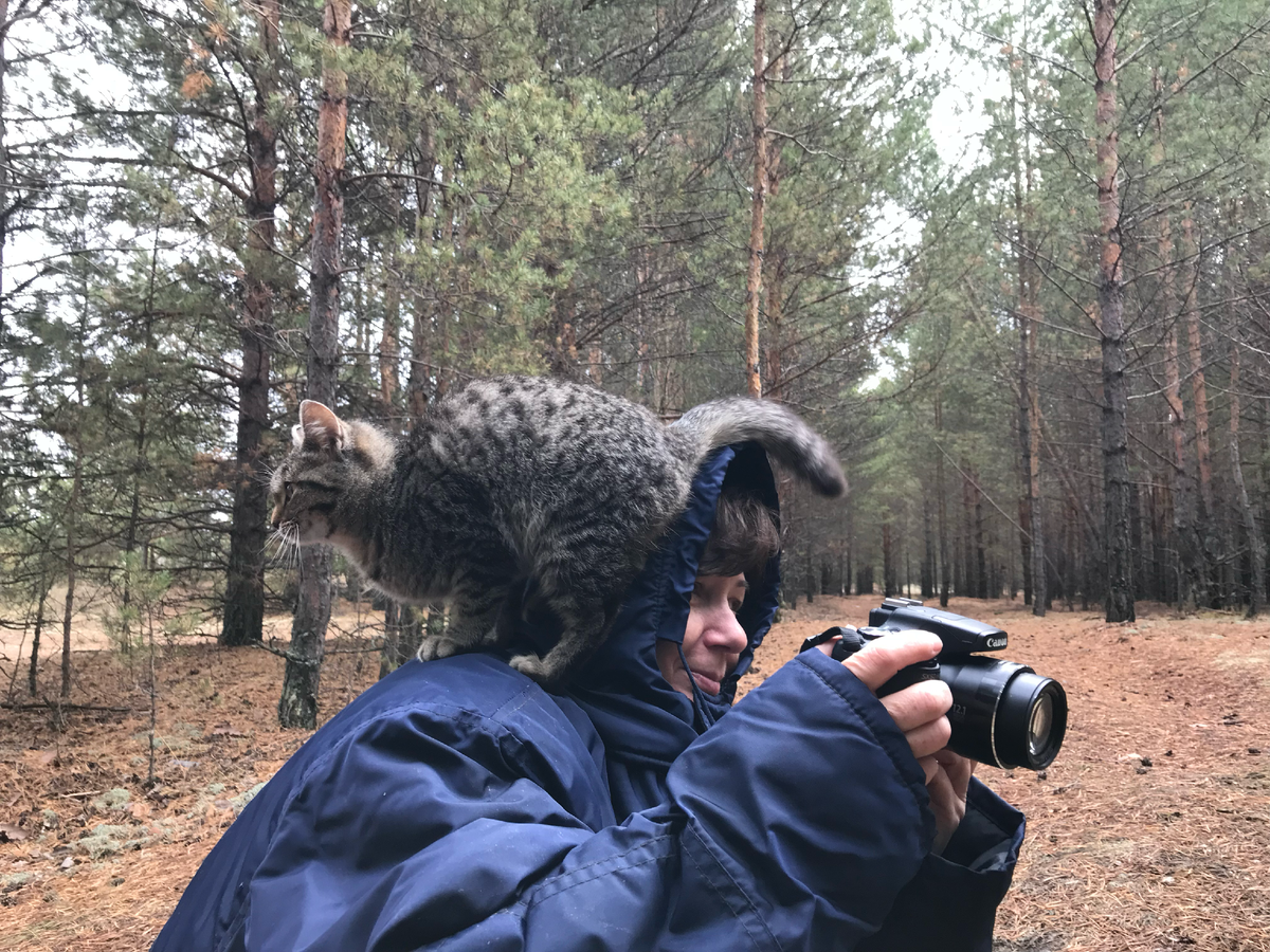 Фото с той нашей первой прогулки. Вместе фотографируем кукшу
