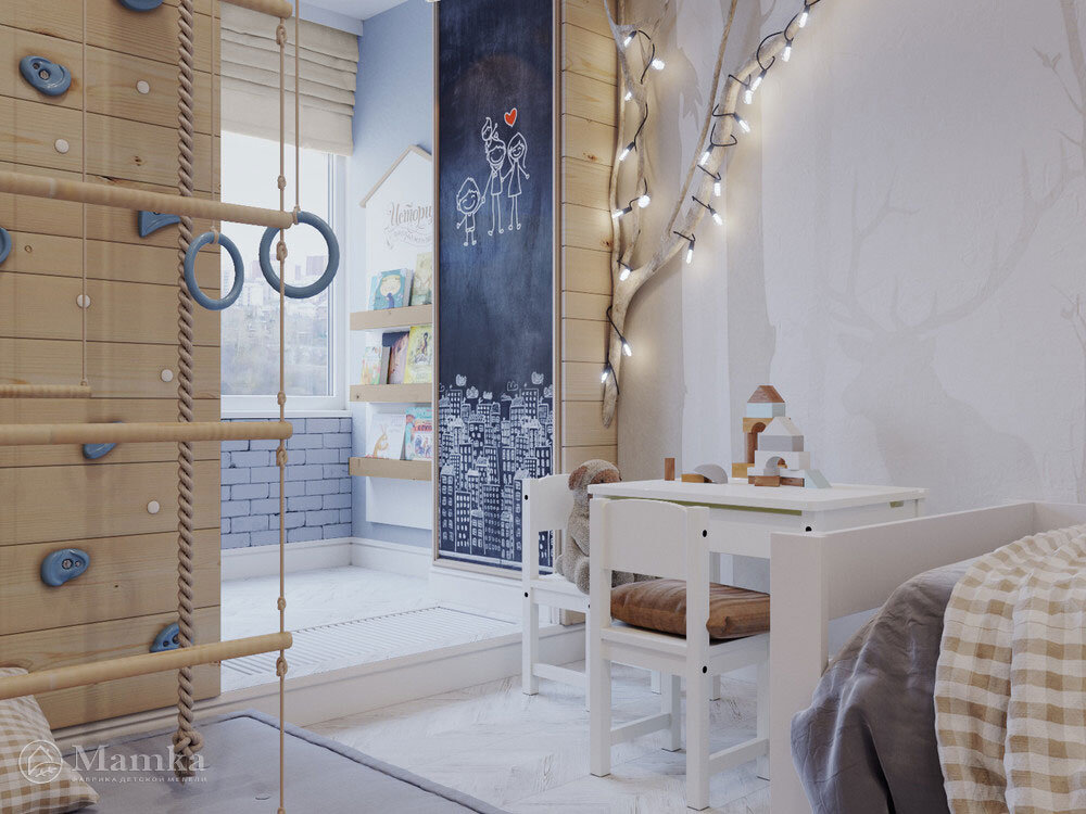 Меловая доска в интерьере детской
