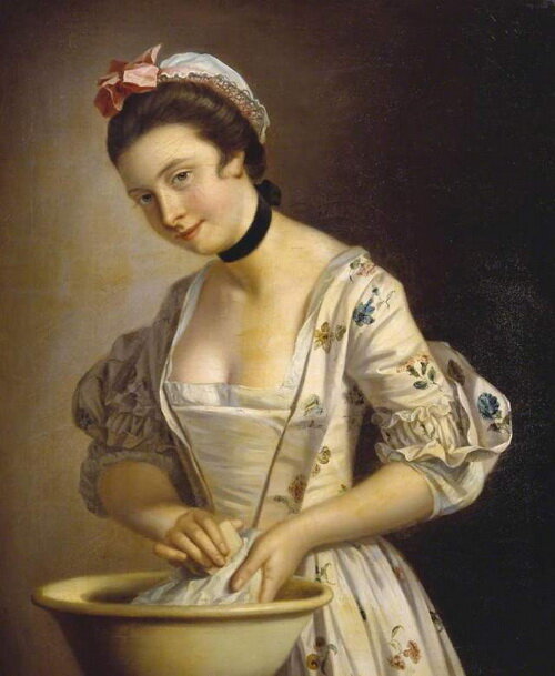 Горничная за стиркой, худ.  Henry Robert Morland