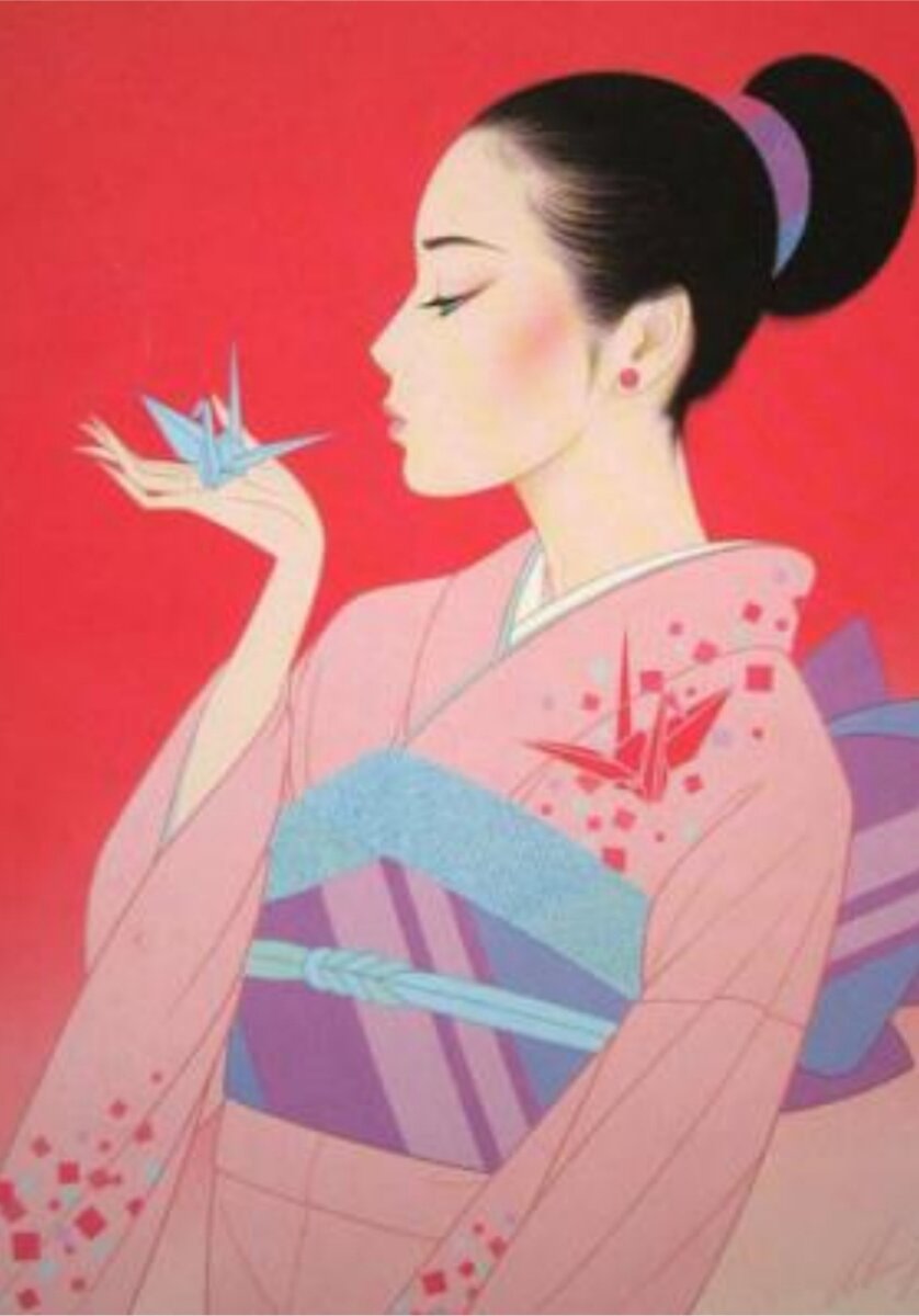 Картина Ichiro Tsuruta (折り鶴  бумажный журавль)