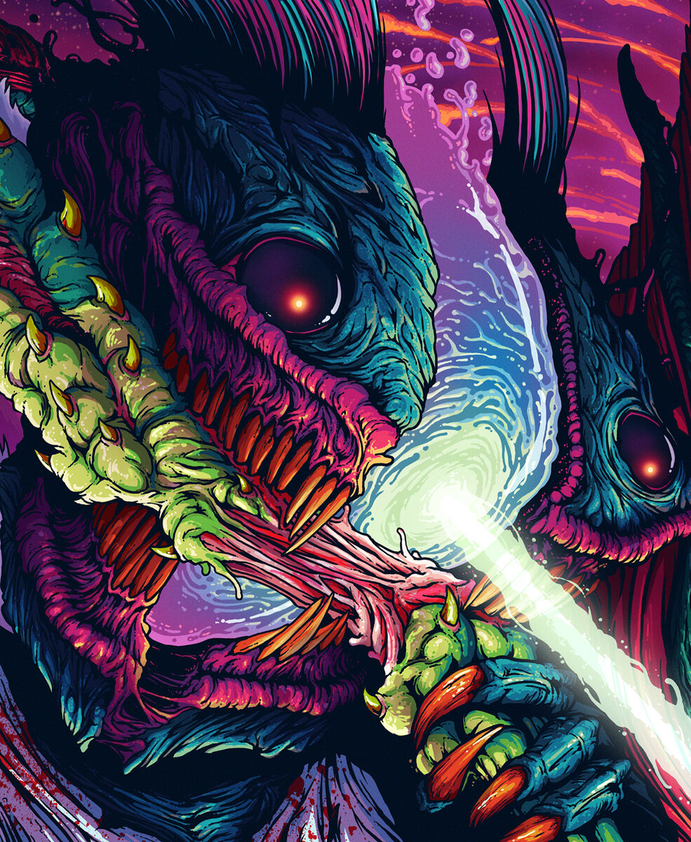 Интересные рисунки в стиле Hyper beast.             