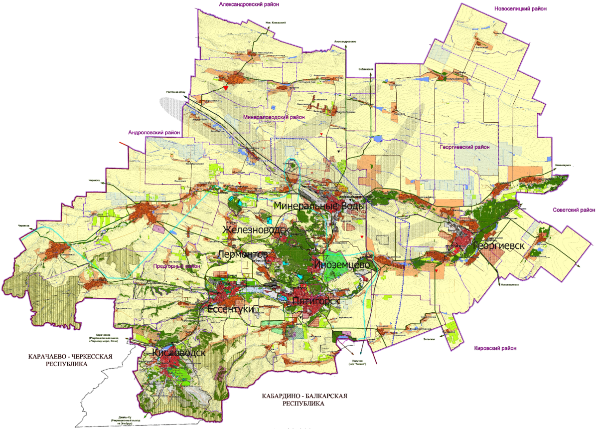 Ставропольский край предгорный муниципальный округ кунаково. Карта Минеральных вод Ставропольского края.