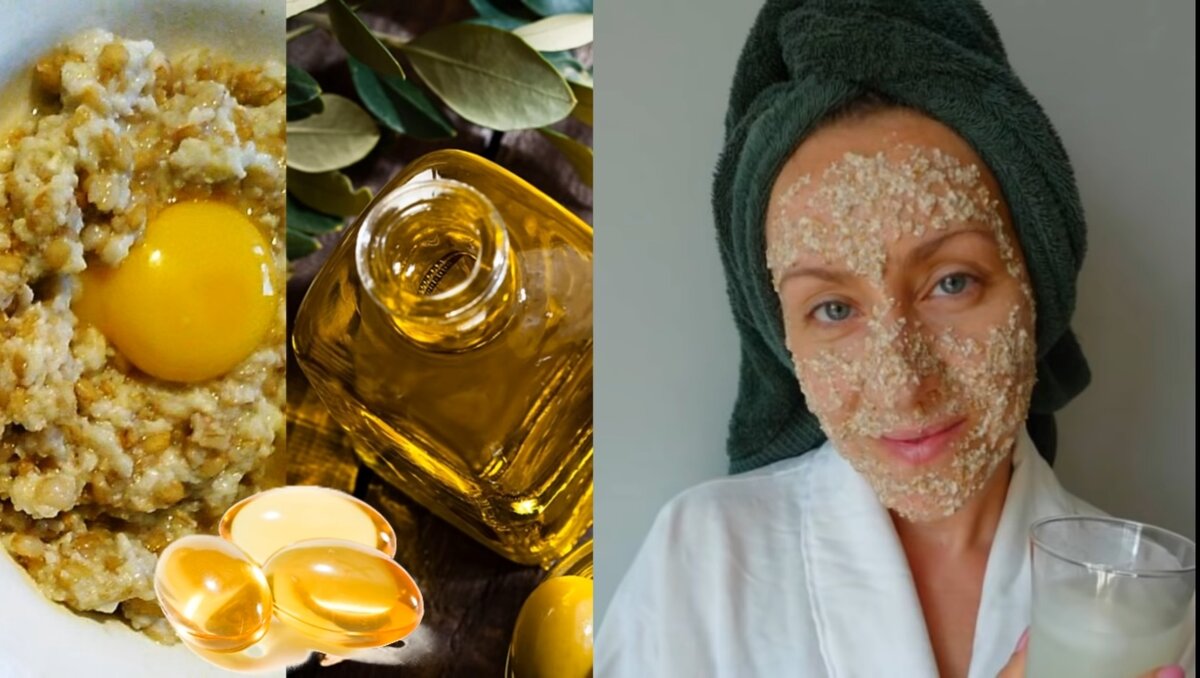 Маска с желтком и овсянкой. 