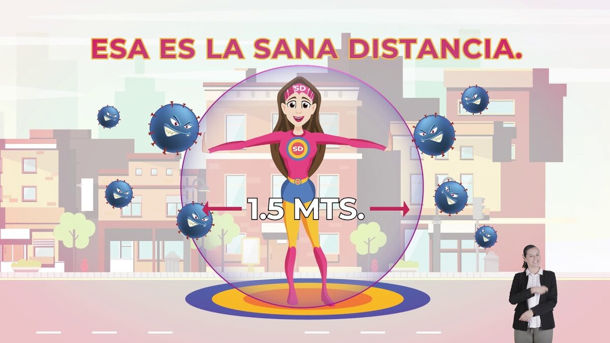 "Это и есть здоровая дистанция - 1,5 м". Источник: coronavirus.gob.mx