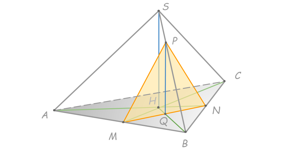 Плоскости в треугольной пирамиде