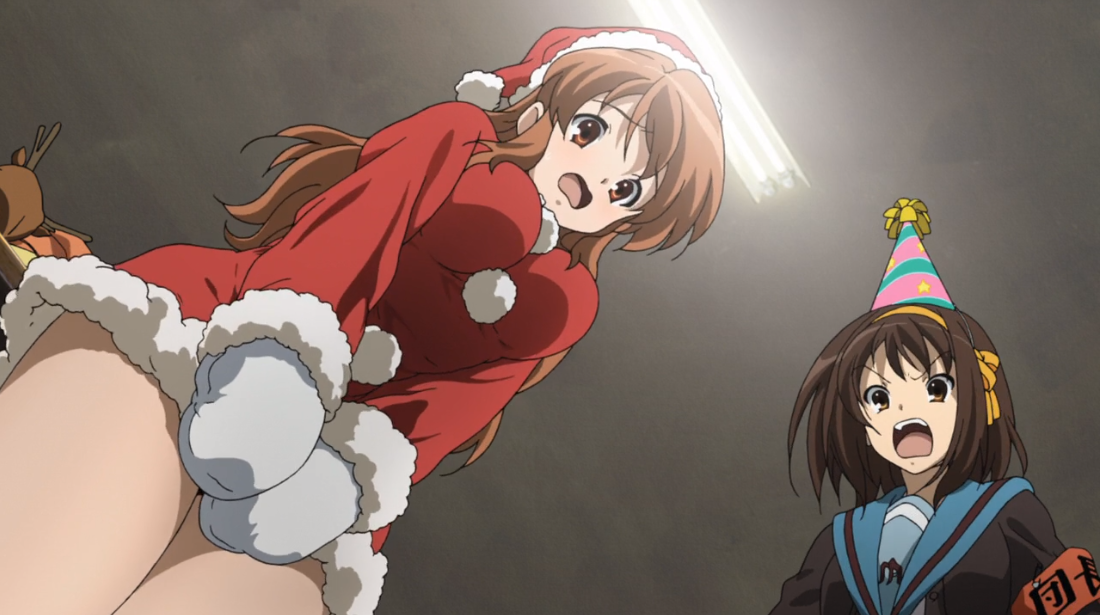 Микуру Асахина в полнометражке (лучший момент фансервиса в Исчезновение Харухи Судзумии)