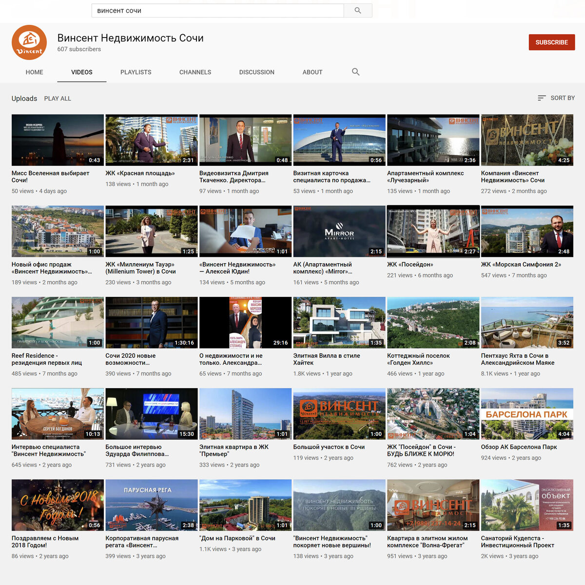 Топ-10 агентств недвижимости Сочи. На основе YouTube - каналов.