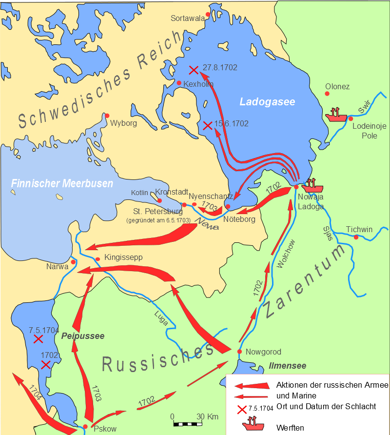 Карта россии 1702 года