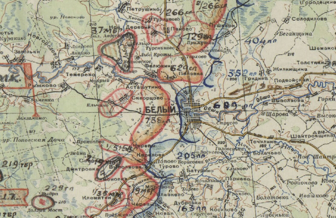 Отчетная карта Калининского Фронта с 7 по 12 фев 1943 г