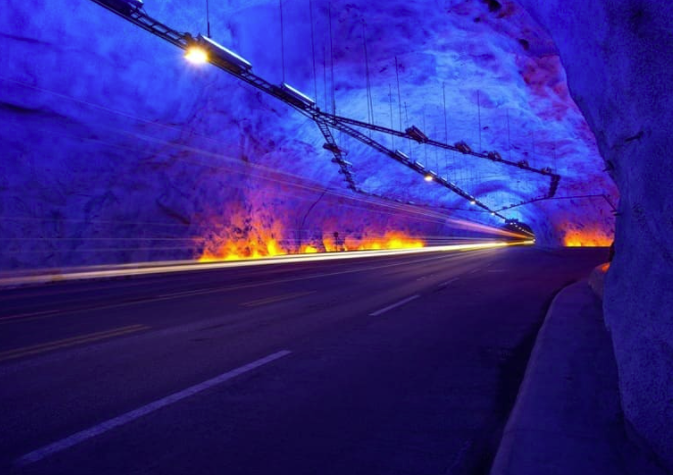 Внутри Лердальского туннеля. Фото Свейн-Магне Тунли.