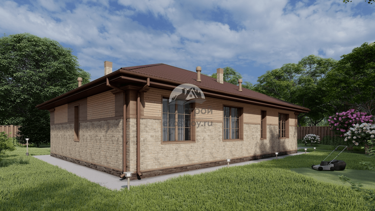 Проект индивидуального одноэтажного дома 139 м2 - 107-57