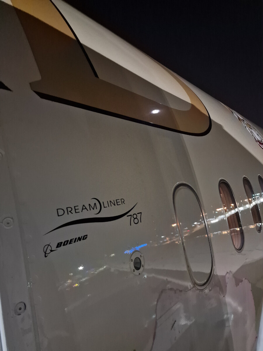 Самолёт Boeing 787-900 Dreamliner авиакомпании Etihad. Фото автора.